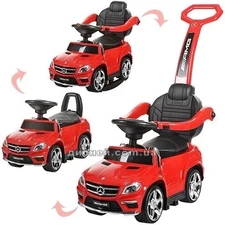 Детская каталка-толокар M 3186 L-3 Mercedes, мягкое сиденье, красный